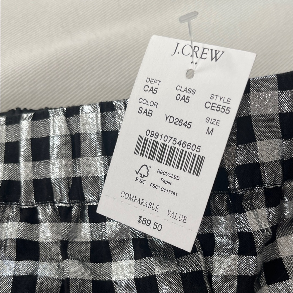 J. Crew Black and White Gingham Mini Skirt - Picture 2 of 4